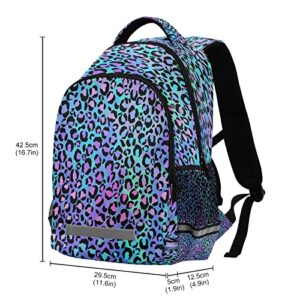 xigua Students Backpack Boy Girl School Bookbag,Fashion Color Leopard Print Waterproof 15In Laptop Backpack for Children Outdoor Camping Travel Daypack Casual Bags