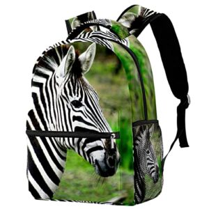 zebra pattern large backpack for boys girls schoolbag with multiple pockets canvas, 29.4x20x40cm/11.5x8x16 in