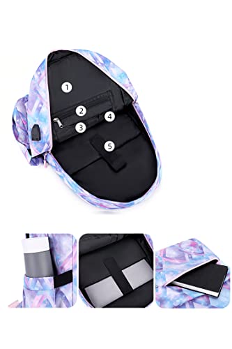 Rcuyyl Teens Bookbag Schoolbag 3pcs Set Backpack 3pcs Set Cute Kawaii Rucksack for School Bag Cute Aesthetic Backpack Travel Rucksack School Bag (Black)