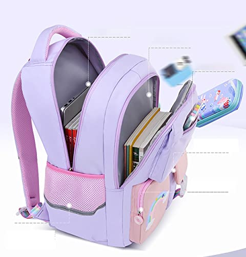Girls Backpack Cute Elementary Bookbags Middle School bags Casual Daypack Backpacks Durable Lightweight Travel Bags (Pink,Small)