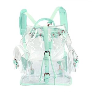 zicac summer clear backpack cute knapsack satchel transparent stadium approved backpack (green)