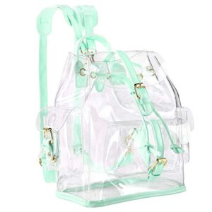 Zicac Summer Clear Backpack Cute Knapsack Satchel Transparent Stadium Approved Backpack (Green)