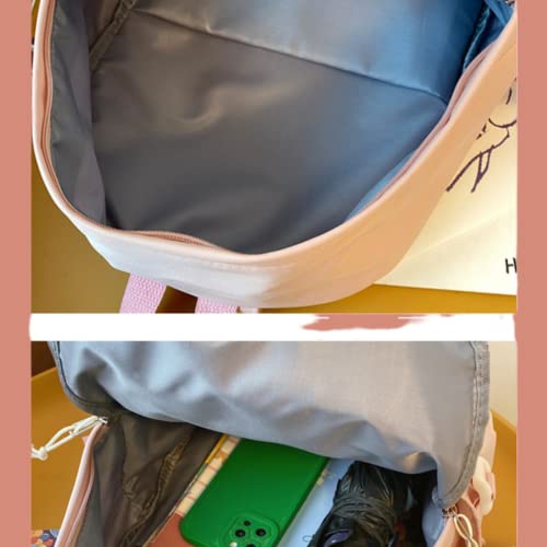 MeganJDesigns Kawaii Backpack Comes with Kawaii Duck Pendant, gift for back to School, Travel Daypack Shoulder Bag Girls (Pink)