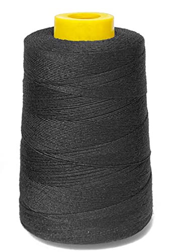 Young Hair Thick Human Hair Sewing Thread with 3pcs Curl Needles Wig Making Thread 1000 Yards (Black)