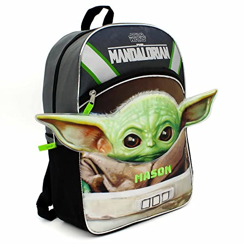DIBSIES Personalized Starwars Mandolorian BabyYoda Ears Backpack