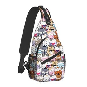 jumou cute cat sling bag crossbody backpack women girls kawaii gifts outdoor casual