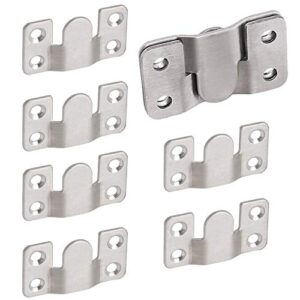 4 pairs flush mount bracket,interlocking furniture connector,stainless steel heavy duty photo frame hook picture hanger for large picture display art gallery wall mount hardware (large-4 pairs)