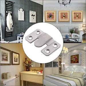 4 Pairs Flush Mount Bracket,Interlocking Furniture Connector,Stainless Steel Heavy Duty Photo Frame Hook Picture Hanger for Large Picture Display Art Gallery Wall Mount Hardware (Large-4 Pairs)