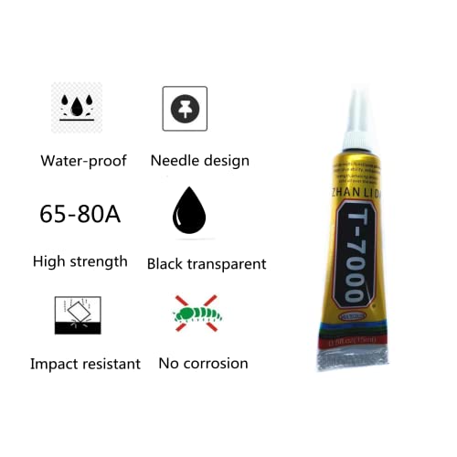 T-7000 15ml Super, Glass,Fabric,Craft, Adhesive,Puzzle, Glue Suitable for Repair Multipurpose High Performance Industrial Glue Semi Fluid Black Adhesive (15ML,1PACK)