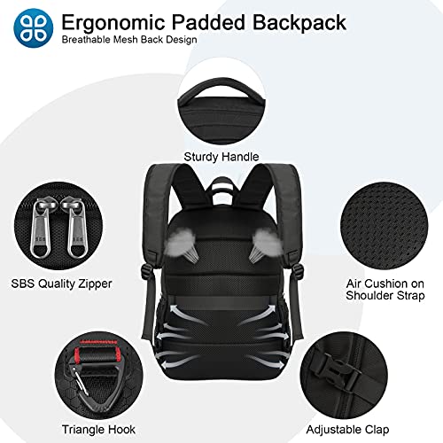 Laptop Backpack for Men Women 17 Inch Waterproof Travel Backpack Durable Laptop Backpack with USB Charging Port,Black