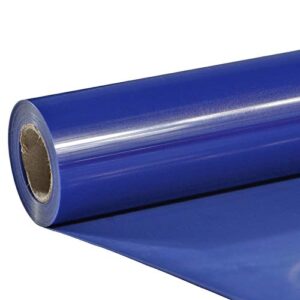 TUMIYA Blue HTV Vinyl, 12" x 8ft Blue Heat Transfer Vinyl Rolls for T-Shirt - Glossy Adhesive Blue Iron on Vinyl(Blue)