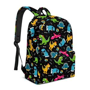 dinosaur fashion backpack casual 17 inch bookbag,cute lightweight daypack laptop backpack for teen/boys/girls
