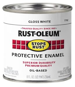 rust-oleum 7792730 stops rust gloss brush on paint, 8 fl oz (pack of 1), 8 oz, 12