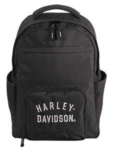 harley-davidson rugged twill water-resistant polyester backpack – black