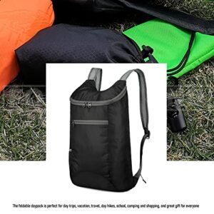 Convenient Lightweight Foldable Packable Backpacks Daypacks - Water Resistant Breathable Light Soft Thin Durable Bags Pouch Pocket for Size4 Football Basketball Volleyball for Teen Child/15L Black