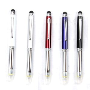 DSstyles Stylus Pen Universal Touch Screen Capacitive Stylus with Ballpoint Pen/LED Light for Phone Pad Tablet, White