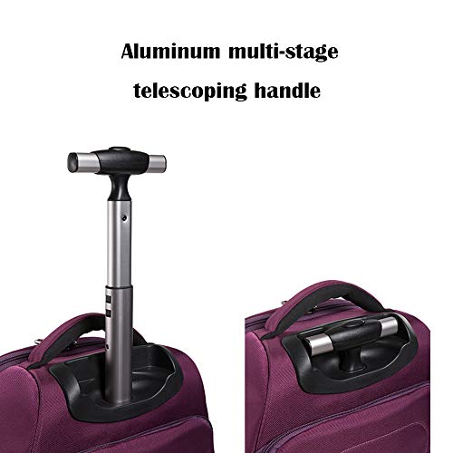 HollyHOME 19 inches Wheeled Rolling Backpack for Men and Women Business Laptop Travel Bag, Upgrade Purple