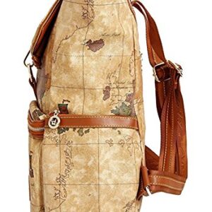 Faux Leather Vintage Novelty World Map Backpack Travel Lacing Bag Hot 03