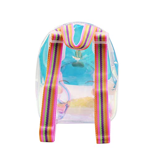 Holographic Clear Unicorn Girl Backpack Purse See-through Casual Daypack Satchel Travel Shoulder Bag