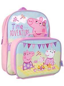 peppa pig kids backpack and lunch box set pink