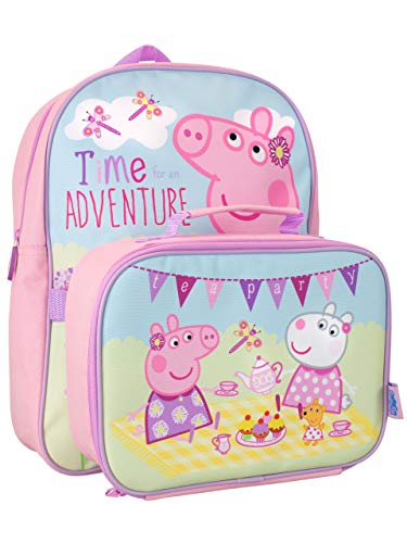 Peppa Pig Kids Backpack and Lunch Box Set Pink