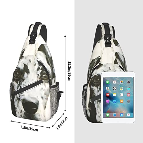 Hicyyu Harlequin Great Dane Outdoor Crossbody Shoulder Bag For Unisex Young Adult Hiking Sling Backpack