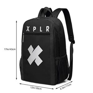 HQEKMS XPLR Sam and Colby Backpack,17in Backpack For Girls Women Backpacks Black Bookbag Lightweight Casual Travel Bag, One Size