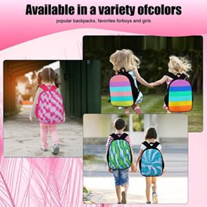 CNRYRIO Large Pop Fidget Backpack Pop It School Backpack 16" Girls and Boys 1-12 Years Adjustable Straps Waterproof, Girls Pink