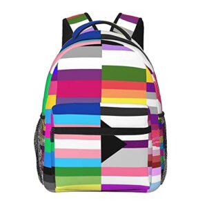 SWEET TANG Student Laptop Backpack College Carrying Bag Casual Durable Lightweight Travel Sports Daypacks Compatible with Lesbian Gay LGBT Pride Flags, One Size