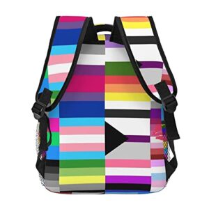 SWEET TANG Student Laptop Backpack College Carrying Bag Casual Durable Lightweight Travel Sports Daypacks Compatible with Lesbian Gay LGBT Pride Flags, One Size