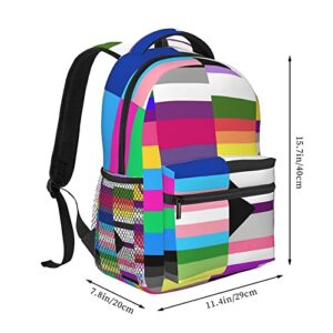 SWEET TANG Student Laptop Backpack College Carrying Bag Casual Durable Lightweight Travel Sports Daypacks Compatible with Lesbian Gay LGBT Pride Flags, One Size