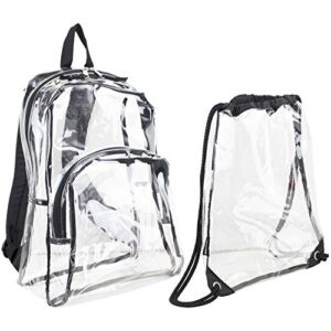 eastsport clear backpack with sling combo – black trim