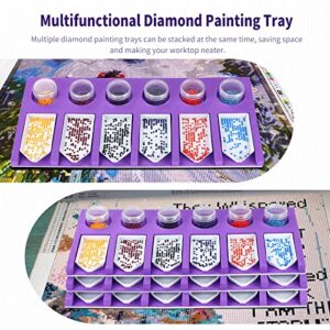 Diamond Painting Accessories Tray Organizer, Art Painting Beads Sorting Storage containers, Diamond Art Tools Kits for Glitter Rhinestones/5D Diamond Embroidery/DIY Crafts (6 Slots Trays)