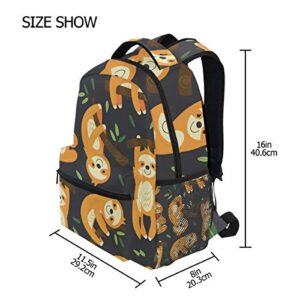 School College Backpack Rucksack Travel Bookbag Outdoor Cute sloth