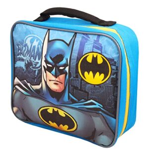 Fast Forward Batman Backpack with Lunch Box Set - Bundle with 15" Batman Backpack, Batman Lunch Bag, Water Bottle, Stickers, More | Batman Backpack for Boys