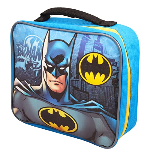 Fast Forward Batman Backpack with Lunch Box Set - Bundle with 15" Batman Backpack, Batman Lunch Bag, Water Bottle, Stickers, More | Batman Backpack for Boys