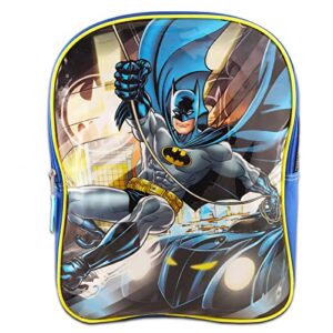 Fast Forward Batman Backpack with Lunch Box Set - Bundle with 15" Batman Backpack, Batman Lunch Bag, Water Bottle, Stickers, More | Batman Backpack for Boys