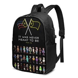 pengfly it was never meant to be dream sm-p unisex 17-inch backpack with usb charging port fashionable computer bag student travel backpack, one size