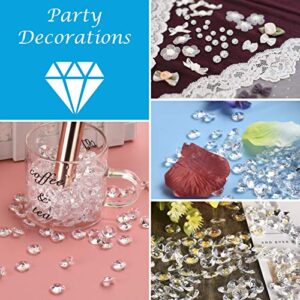 TeeLiy 1000pcs Clear 0.4inch Fake Plastic Diamonds for Vase Fillers Table Scatters, Acrylic Crystals Diamond gems Beads for Craft Decoration Weddding Table Scattering Birthday Deco (Clear)