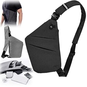 chloef personal flex bag, fashion anti-thief slim sling bag, side crossbody backpack for outdoor (black,right)