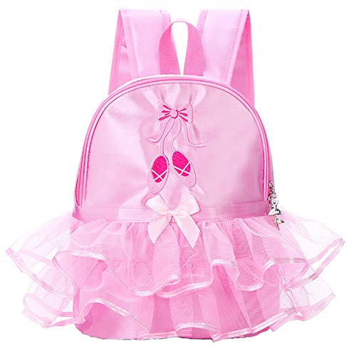 HICCUPfish Cute Ballet Dance Bag Princess Backpack Pink Shoulder Bag Girls (Tutu shoes)