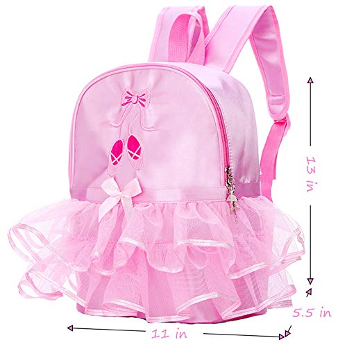 HICCUPfish Cute Ballet Dance Bag Princess Backpack Pink Shoulder Bag Girls (Tutu shoes)