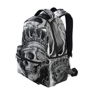 Backpacks Abstract Mexican Skull Ghosts- Multi Function School College Canvas Book Bag Travel Hiking Camping Canvas Daypack