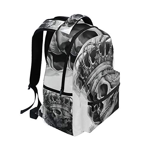 Backpacks Abstract Mexican Skull Ghosts- Multi Function School College Canvas Book Bag Travel Hiking Camping Canvas Daypack