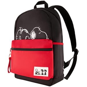 concept one peanuts 13 inch sleeve backpack, snoopy, charlie brown and woodstock padded computer bag for commute or travel, multi