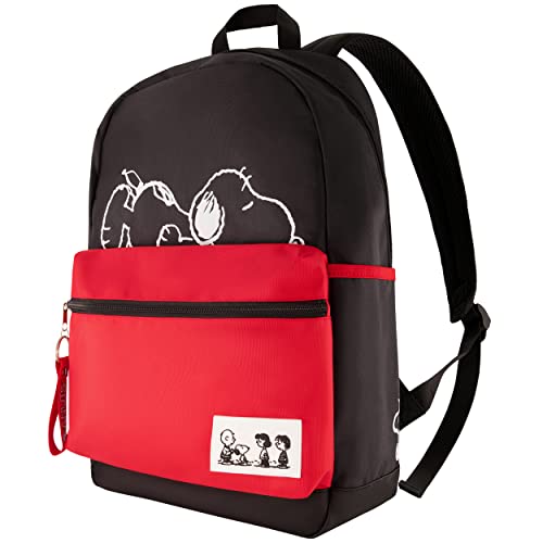 Concept One Peanuts 13 Inch Sleeve Backpack, Snoopy, Charlie Brown and Woodstock Padded Computer Bag for Commute or Travel, Multi