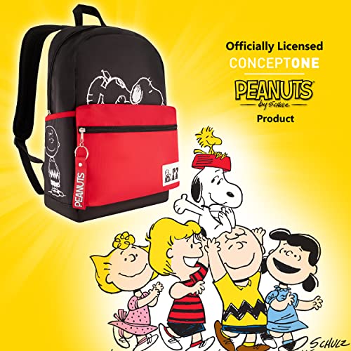 Concept One Peanuts 13 Inch Sleeve Backpack, Snoopy, Charlie Brown and Woodstock Padded Computer Bag for Commute or Travel, Multi