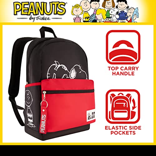 Concept One Peanuts 13 Inch Sleeve Backpack, Snoopy, Charlie Brown and Woodstock Padded Computer Bag for Commute or Travel, Multi