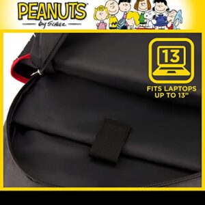 Concept One Peanuts 13 Inch Sleeve Backpack, Snoopy, Charlie Brown and Woodstock Padded Computer Bag for Commute or Travel, Multi