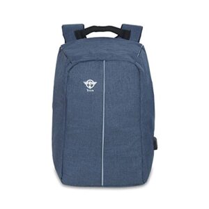 trovo bagpacks, champ pro, anti theft zip, water resistant, shoulder strap pocket, for men & women, usb charging function backpack for travel, work, or school (30-40 ltr, blue)